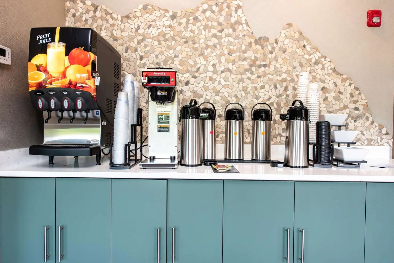 Coffee bar with fresh coffee and pastries